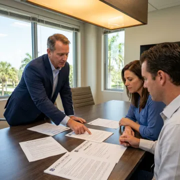 Real estate attorney advising clients