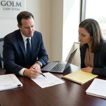 Attorney reviewing lease documents with a client
