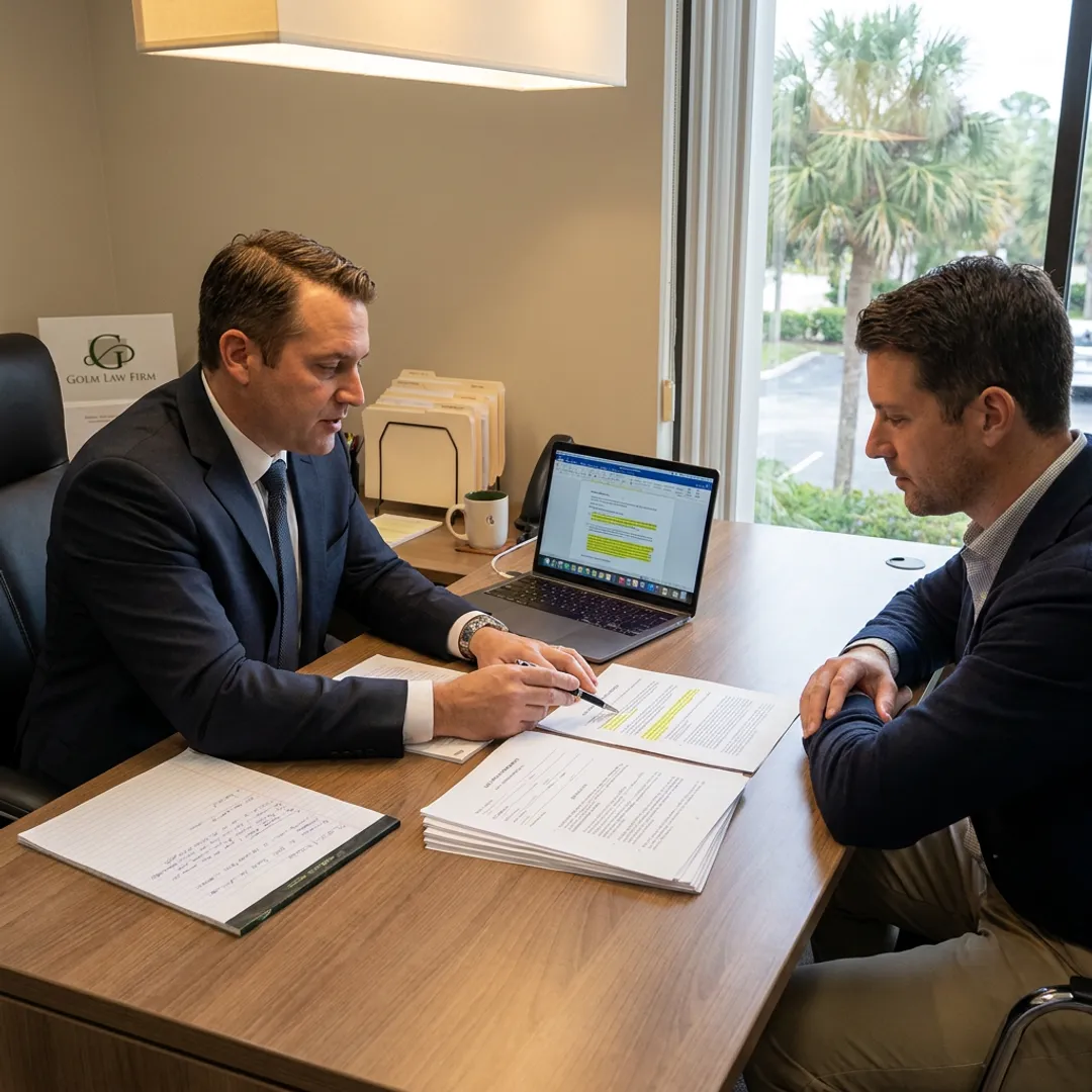 Attorney reviewing LLC formation documents