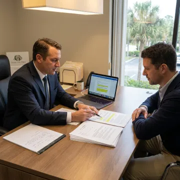 Attorney reviewing LLC formation documents