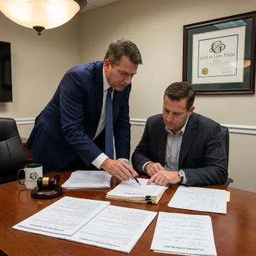 Attorney reviewing real estate investment documents