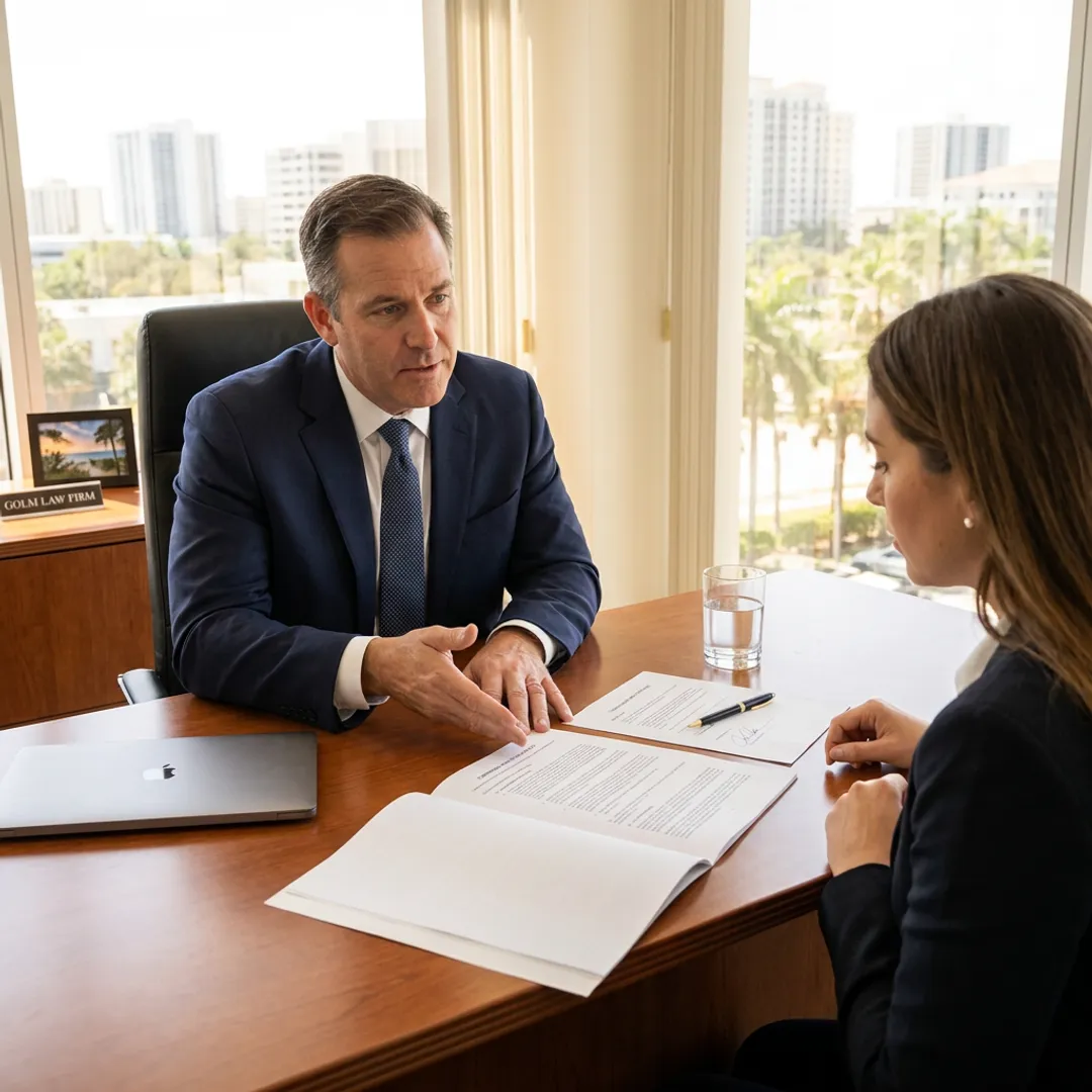 Attorney reviewing commercial transaction documents