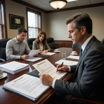 Attorney reviewing real estate closing documents