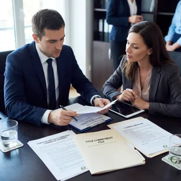 Attorney reviewing commercial real estate transaction documents
