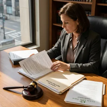 Attorney reviewing real estate closing documents
