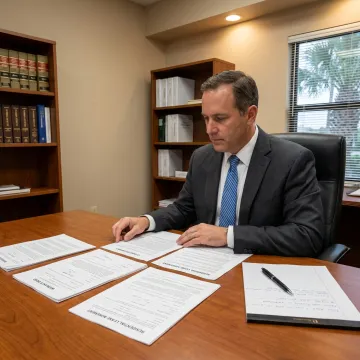 Attorney reviewing commercial real estate documents