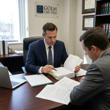 Attorney reviewing asset purchase agreement documents