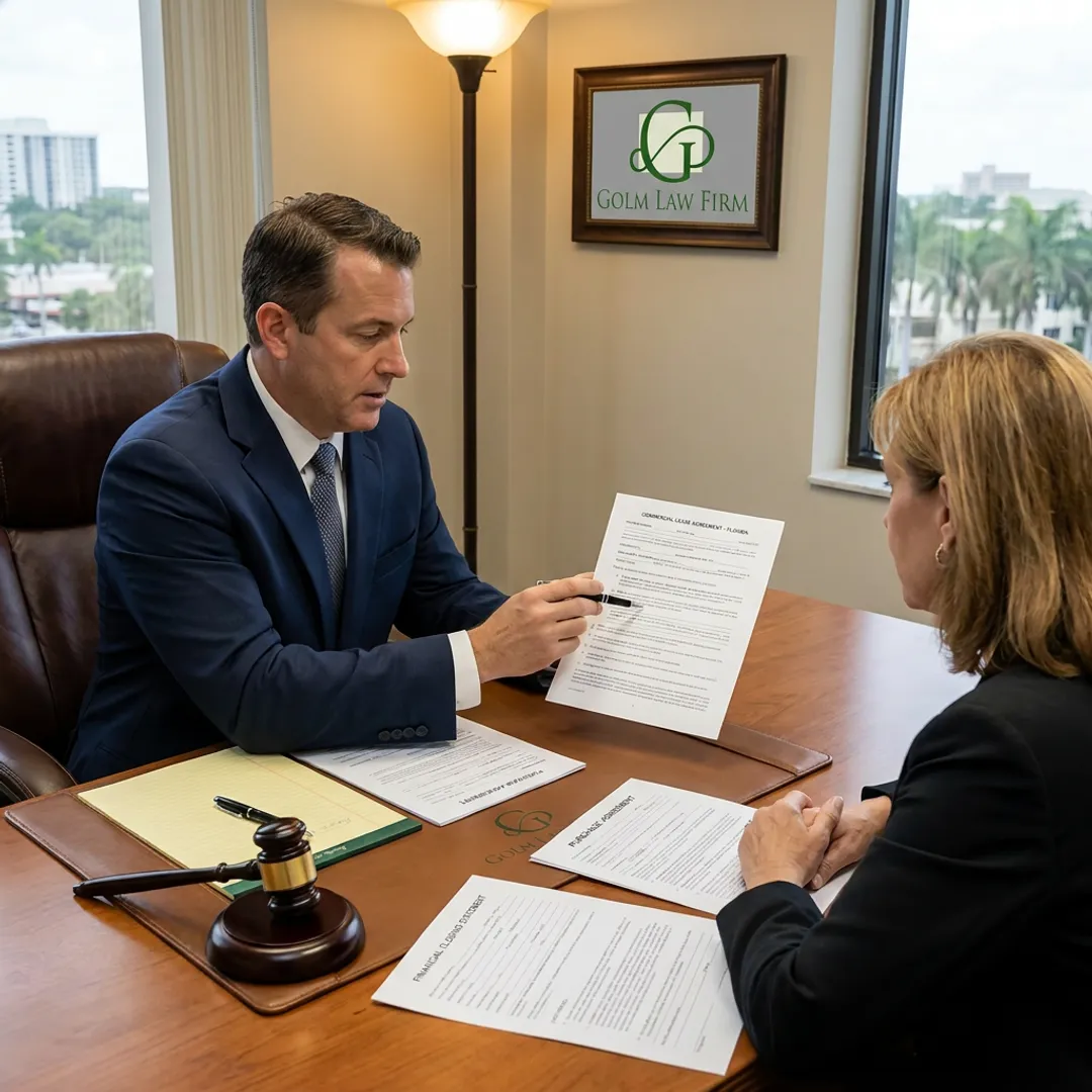 Attorney reviewing business transaction documents