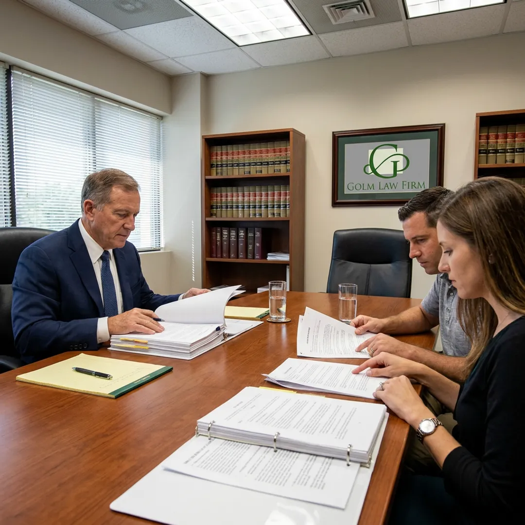 Business attorney advising clients on a transaction