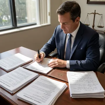 Attorney reviewing commercial real estate documents