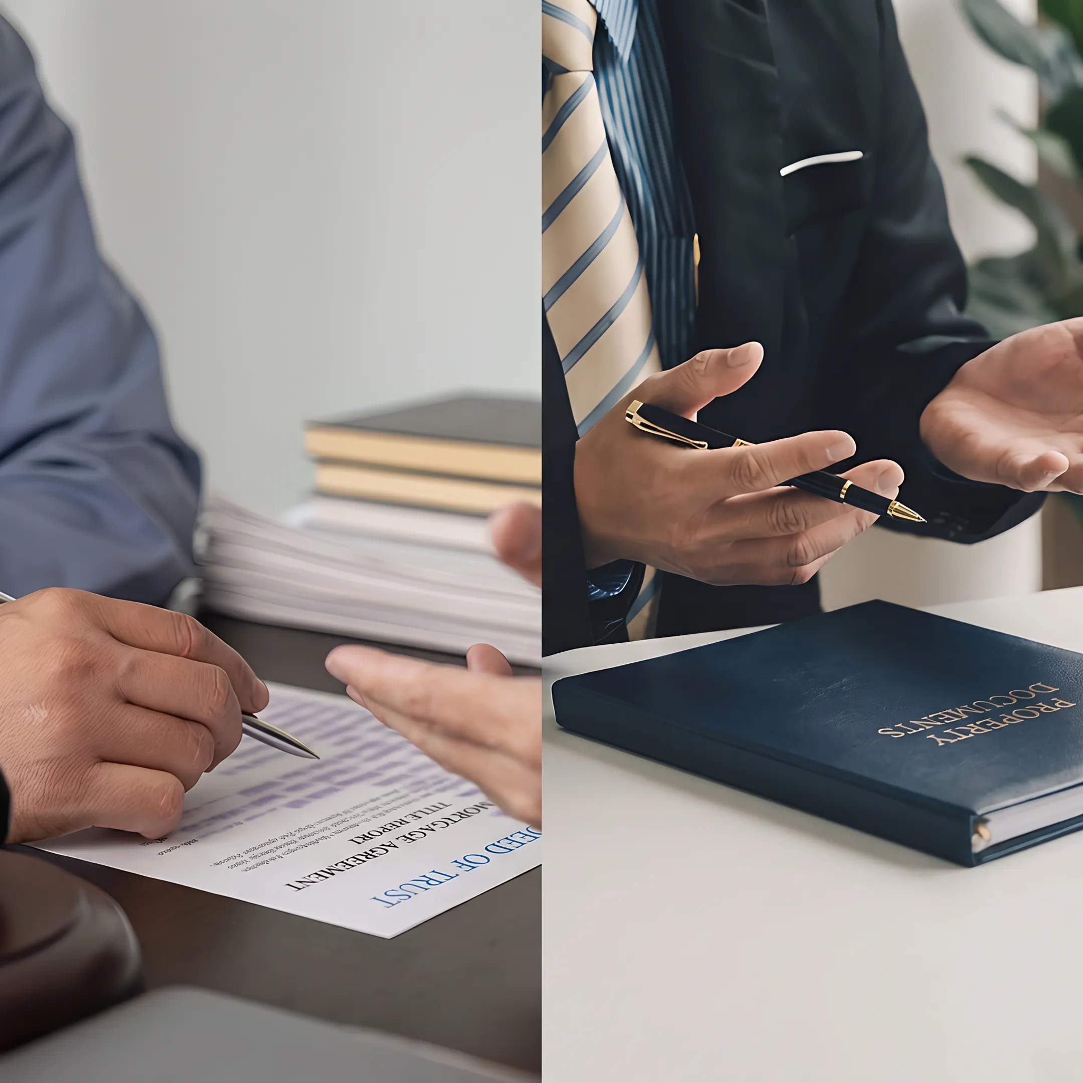 Attorney reviewing Florida real estate deed and mortgage documents