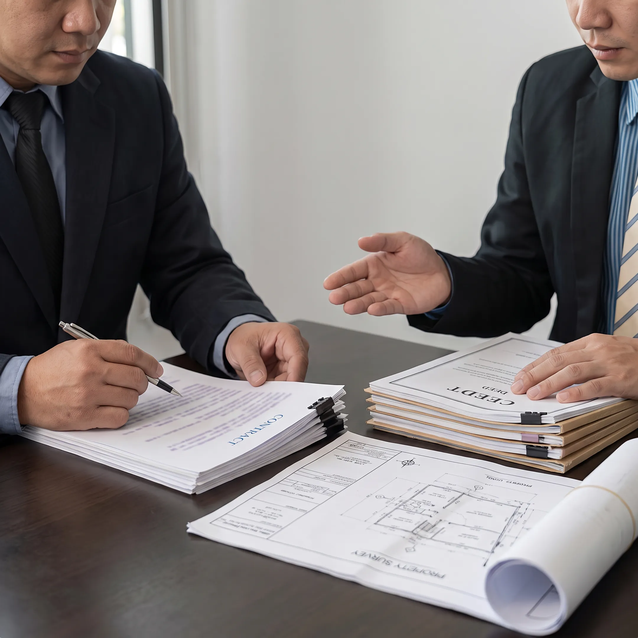 Florida real estate attorneys reviewing property documents with co-owners