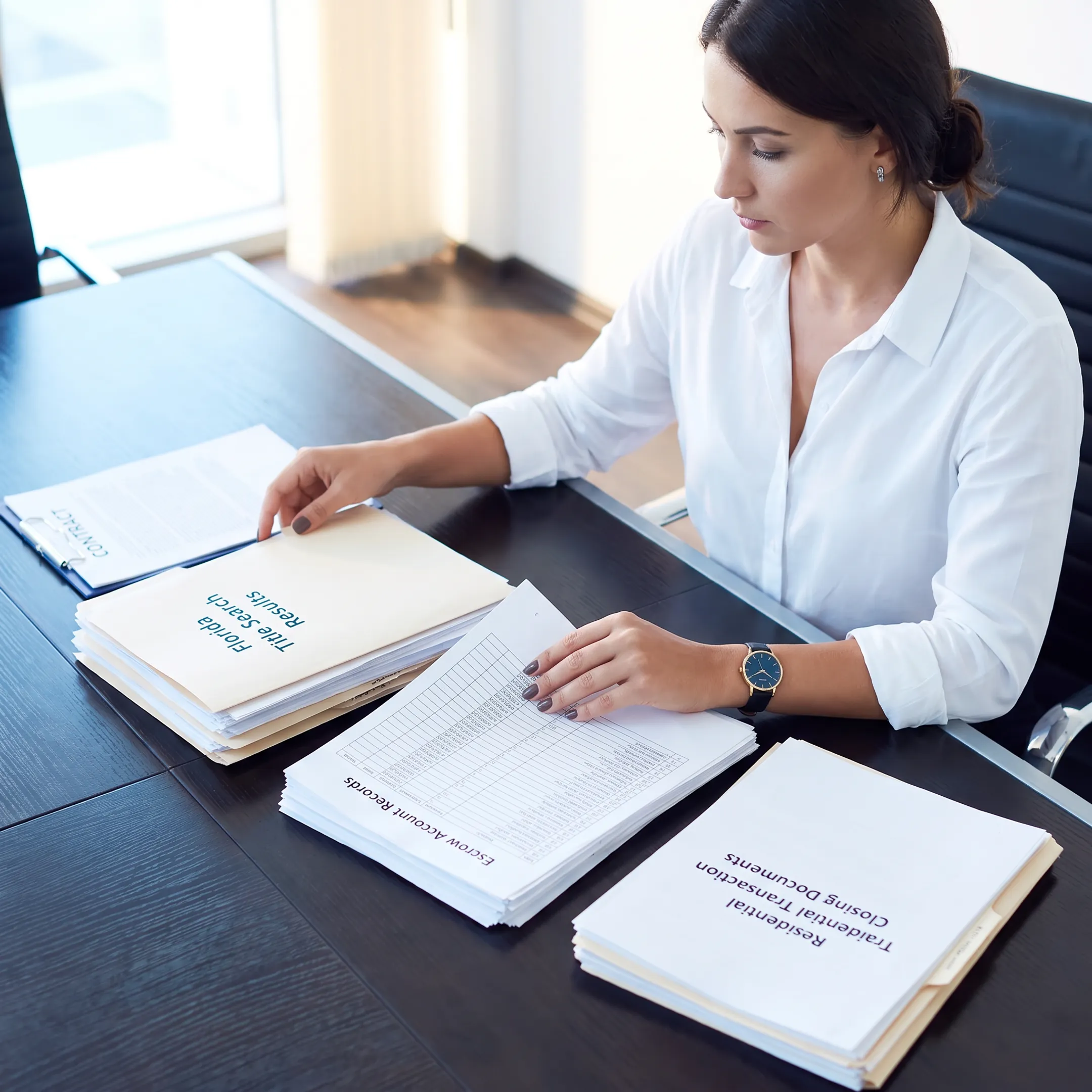 Florida attorney preparing title and escrow documents