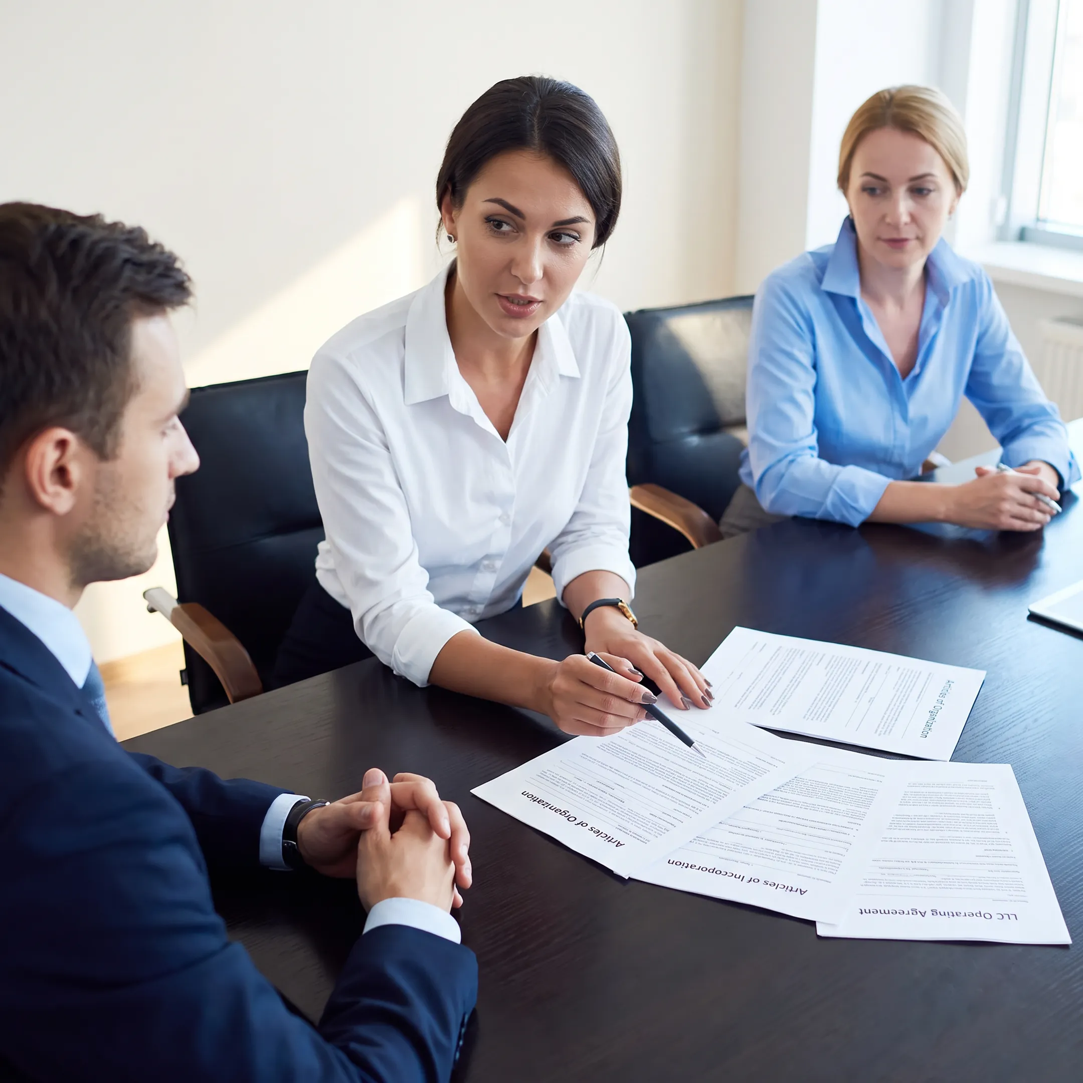 Florida attorney explaining business formation options to a client
