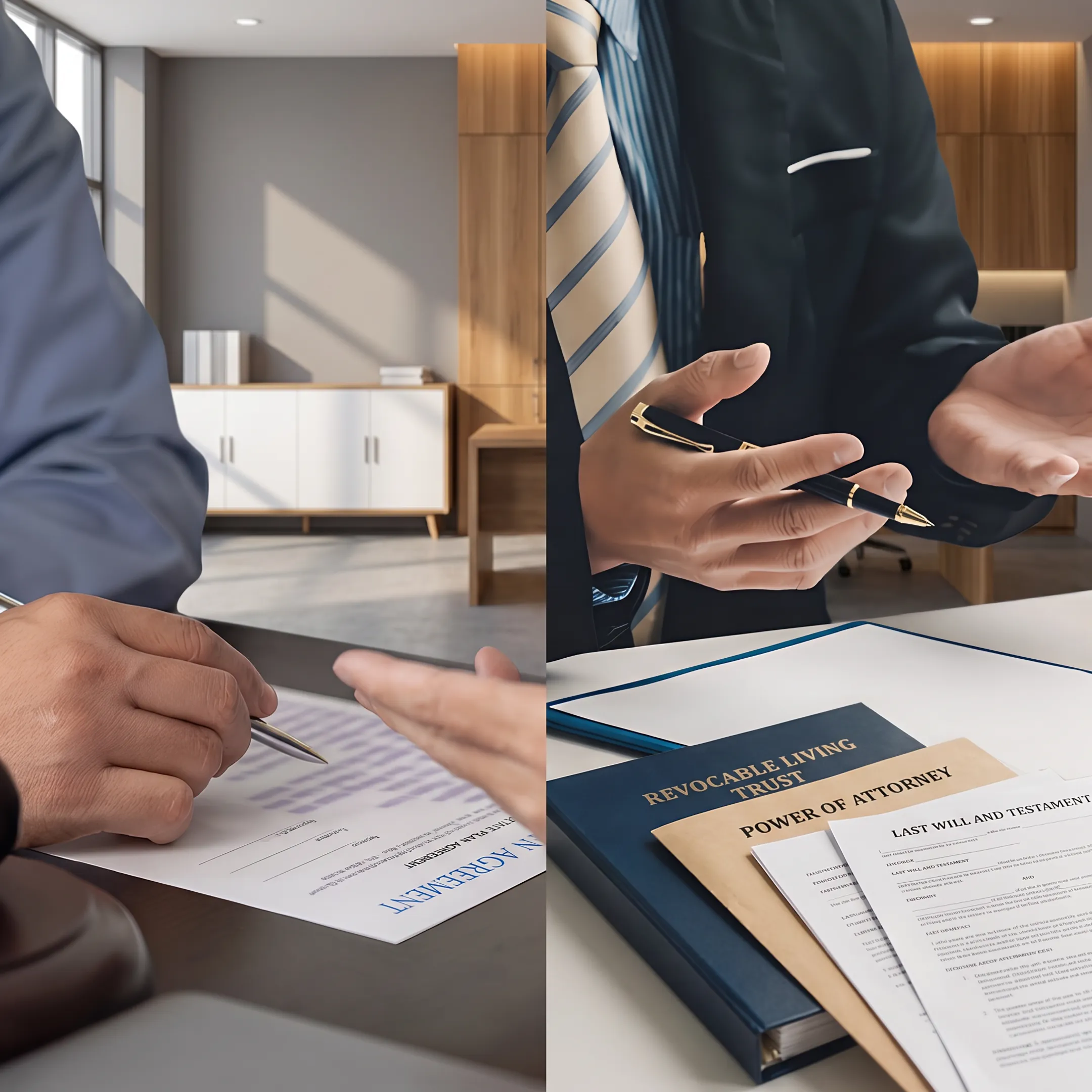 Florida attorney explaining trust documents to clients