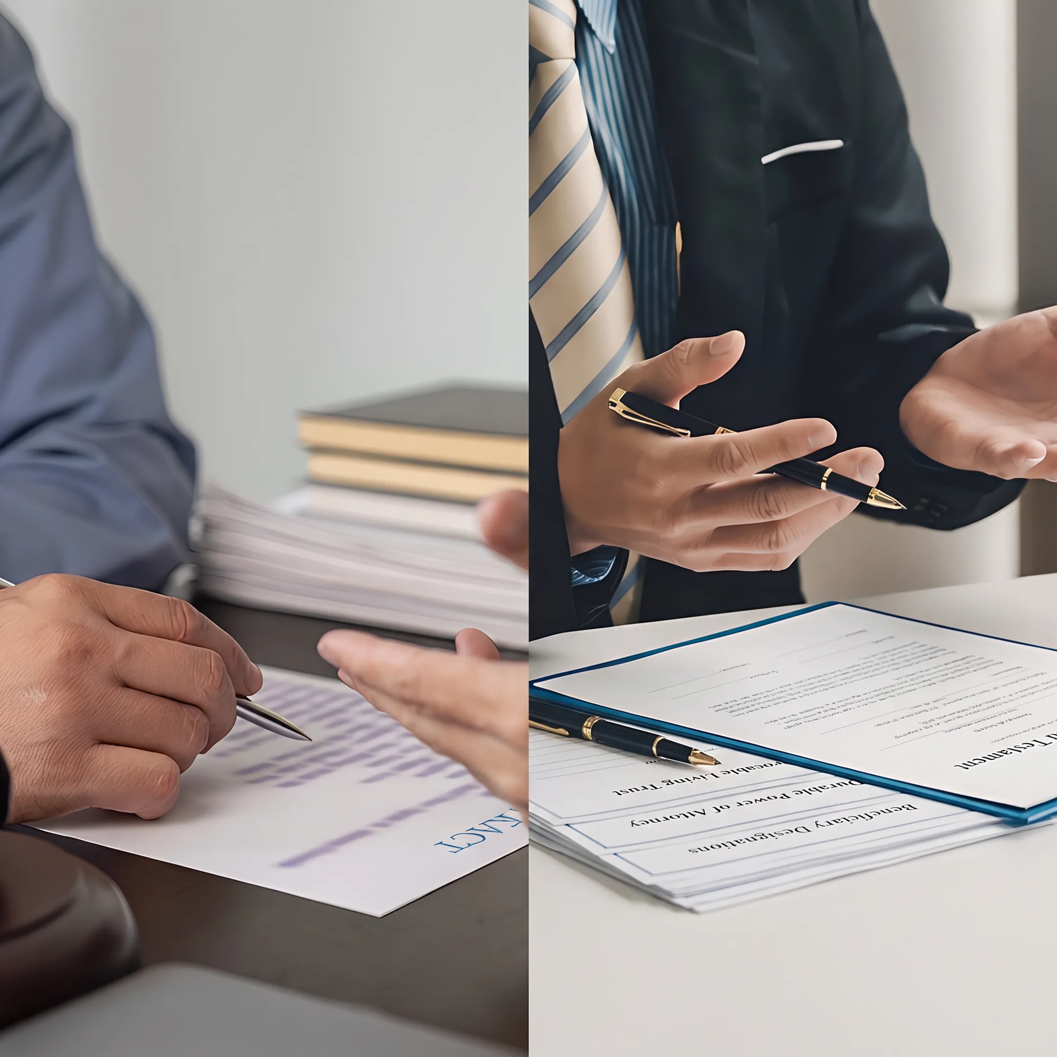 Attorney explaining Florida estate planning documents to a couple