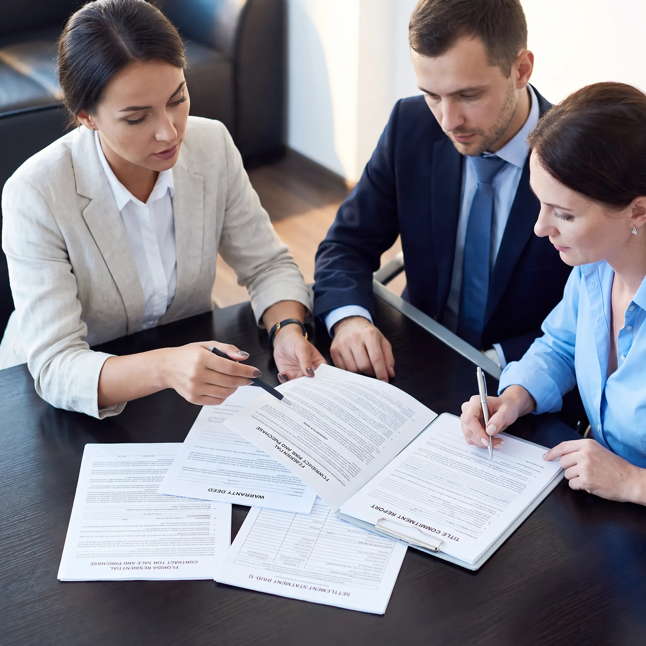 Attorney explaining Florida real estate documents to clients