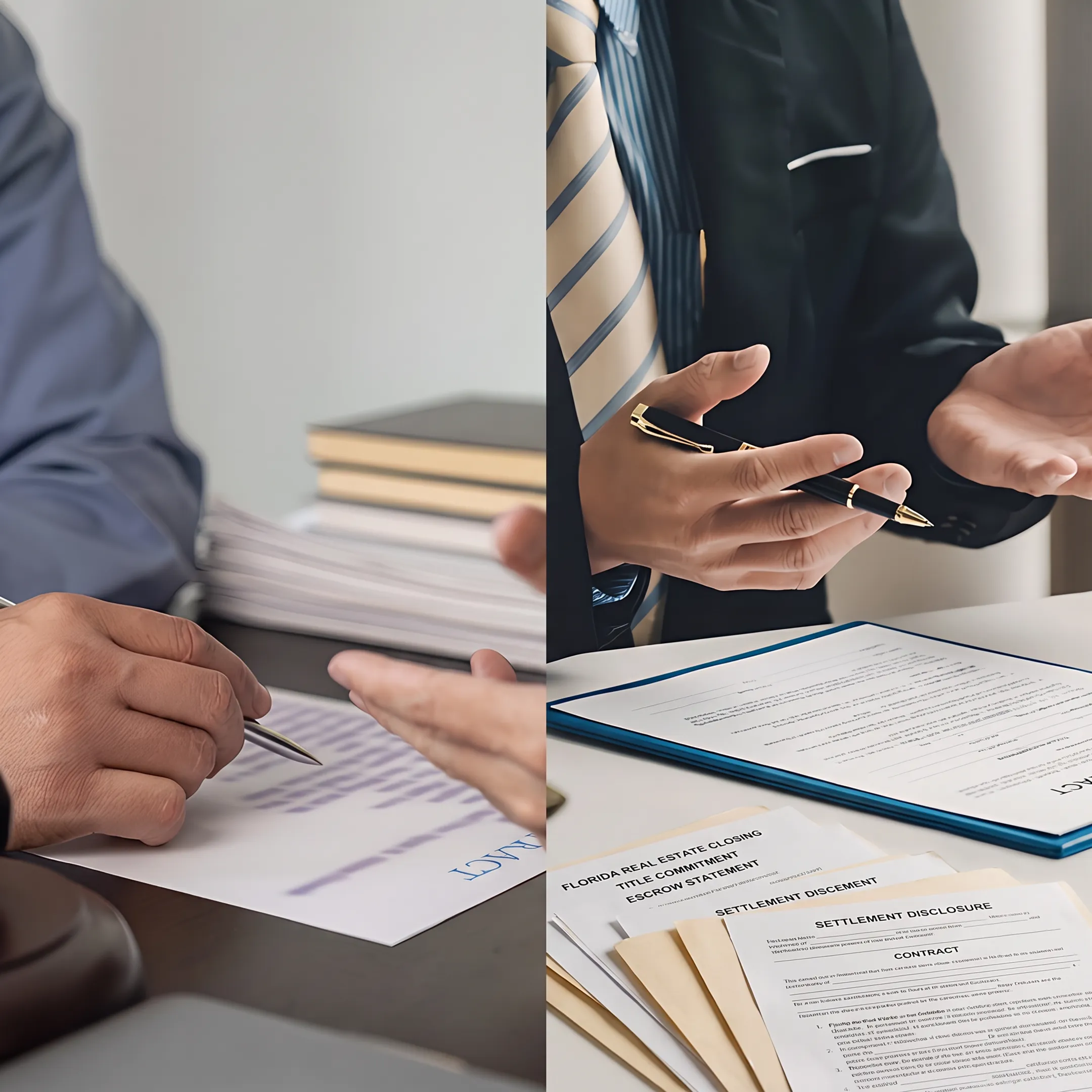 Florida attorney explaining buyer closing costs and title documents
