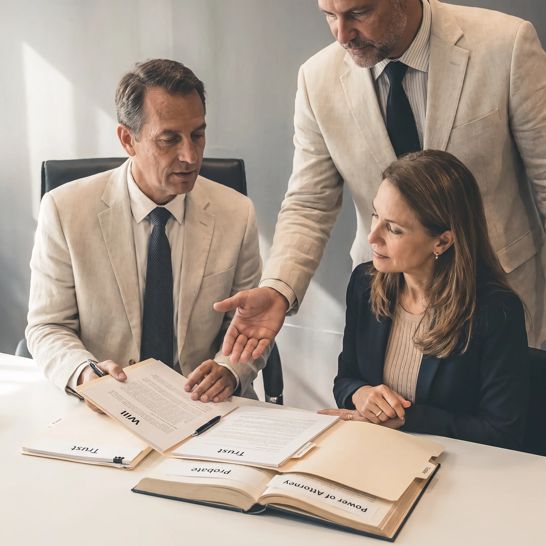 Attorney explaining Florida estate planning documents to a client