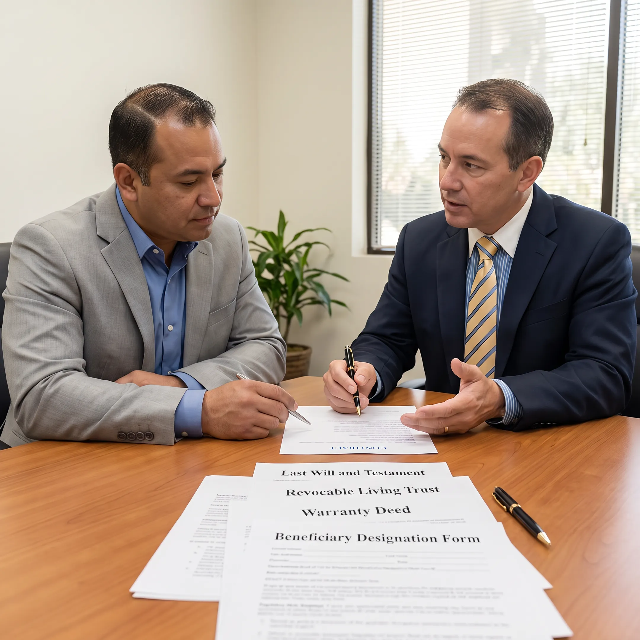 Attorney explaining Florida estate planning documents to clients