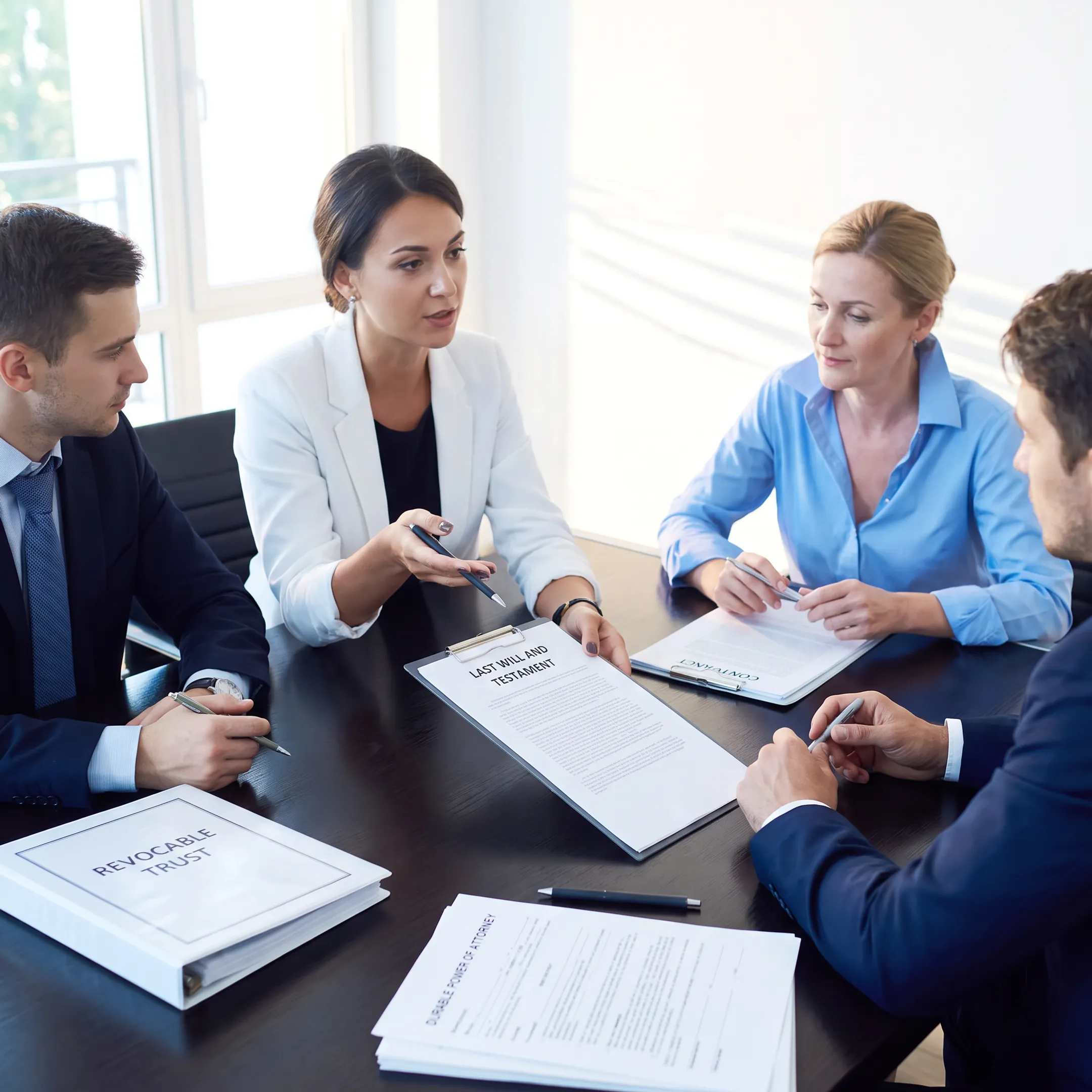Florida attorney explaining estate planning documents during a client consultation