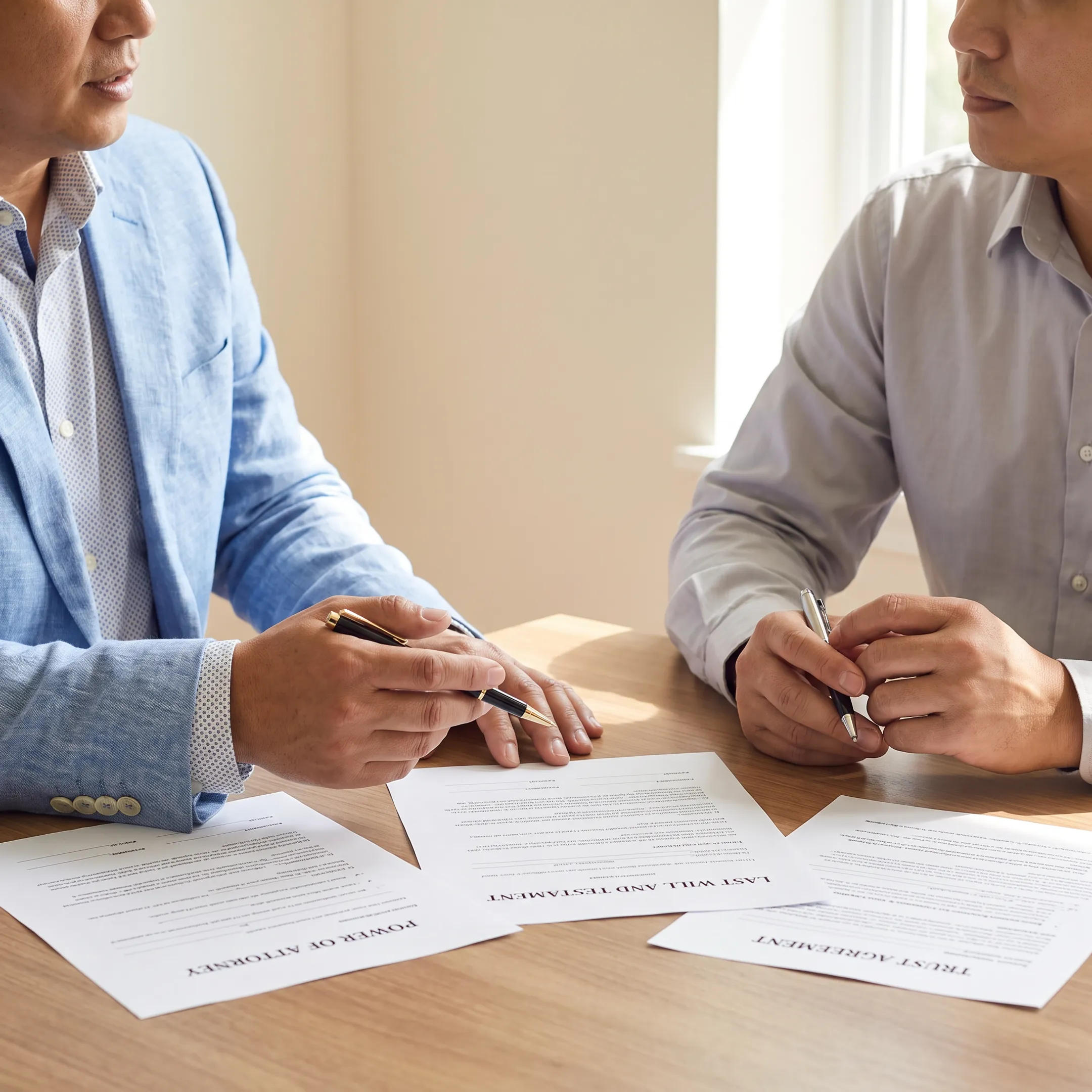Attorney explaining Florida estate planning documents to a family