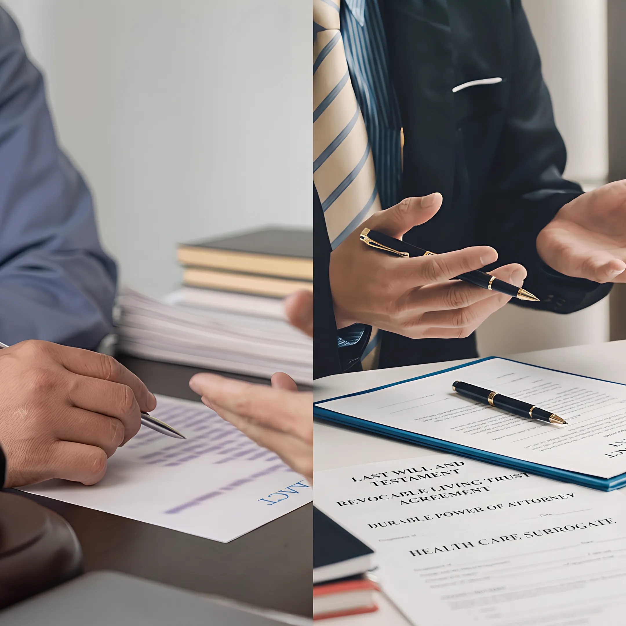 Florida attorney explaining estate planning documents to a couple