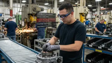 Myto AI glasses worn by operator capturing knowledge on manufacturing floor