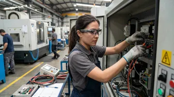 Operator wearing Myto AI smart glasses during equipment troubleshooting