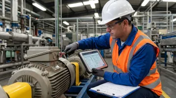 Industrial manufacturing production line spindle motor and PM checklist maintenance inspection