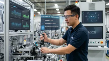 Myto AI wearable glasses capturing operator knowledge on active manufacturing floor