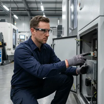 Technician using AI connected worker guidance