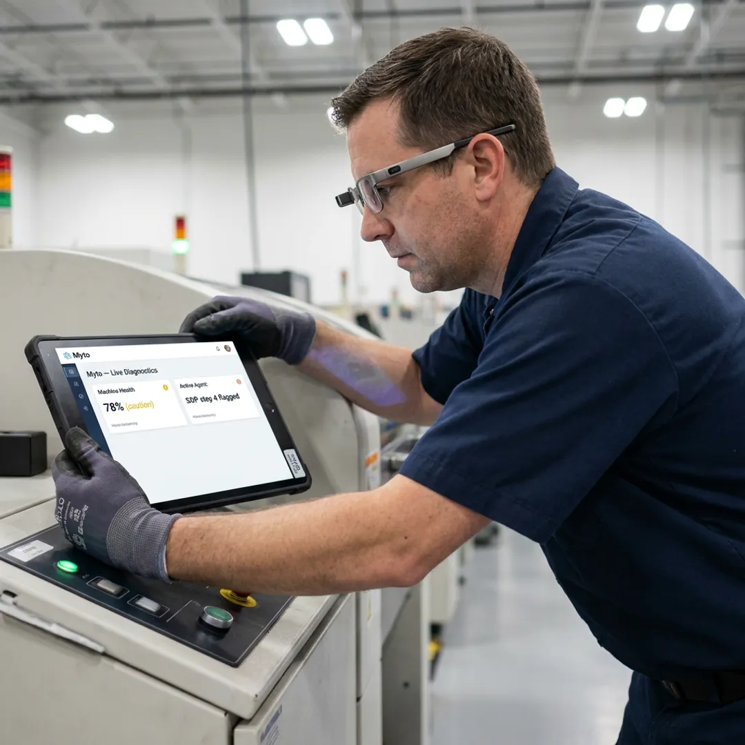 Manufacturing operator using AI workflow software