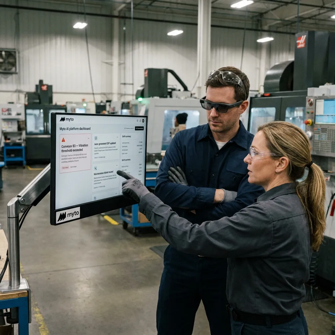 Predictive maintenance software in a factory