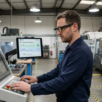 Operator capturing manufacturing workflow with AI glasses