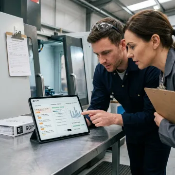 AI workflow dashboard in a manufacturing plant