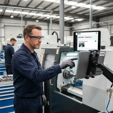 Operator using AI glasses for SOP documentation