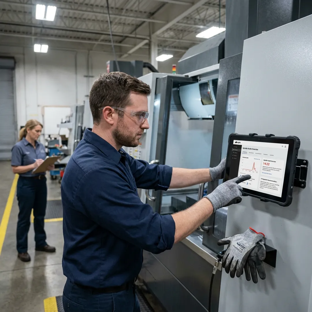 CNC predictive maintenance dashboard in factory