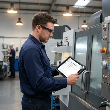Operator using AI glasses for digital work instructions