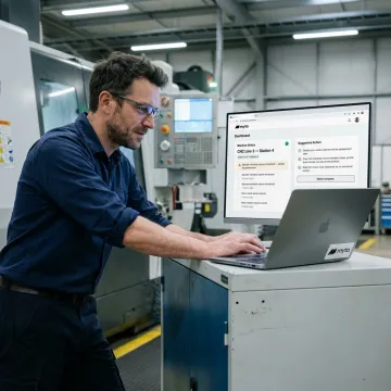 AI manufacturing dashboard and factory operator