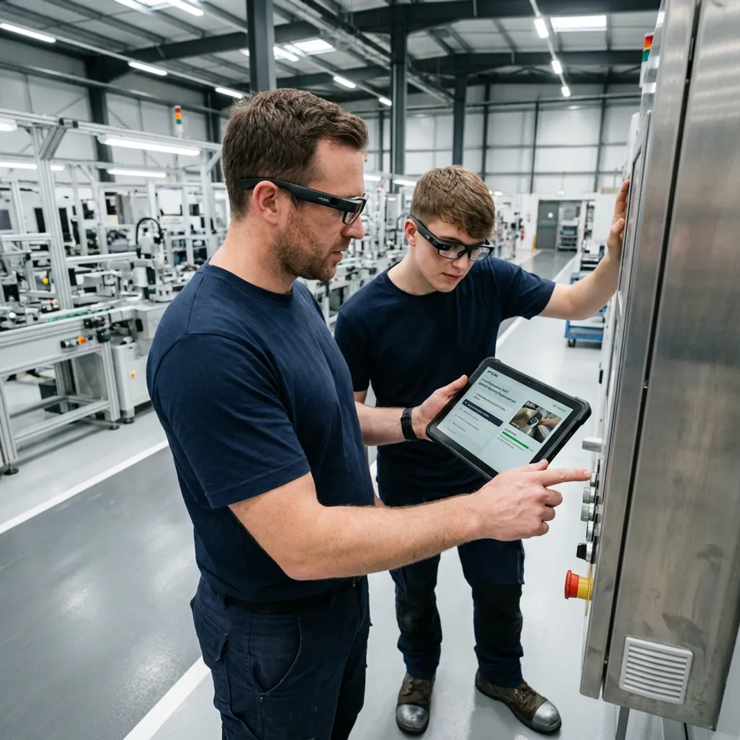Manufacturing team using AI SOP automation software