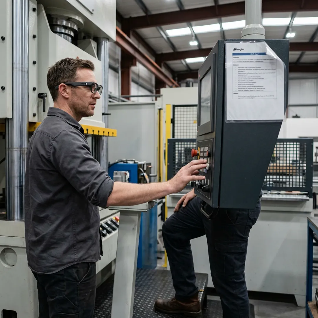 Operator using AI glasses to capture shop-floor procedure