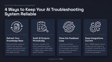 Four preventive maintenance actions to keep AI troubleshooting systems reliable