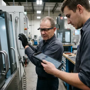Manufacturing team reviewing AI-captured workflow