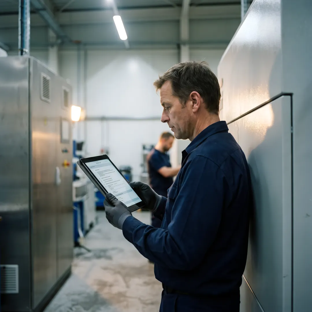 Manufacturing team reviewing AI operational intelligence