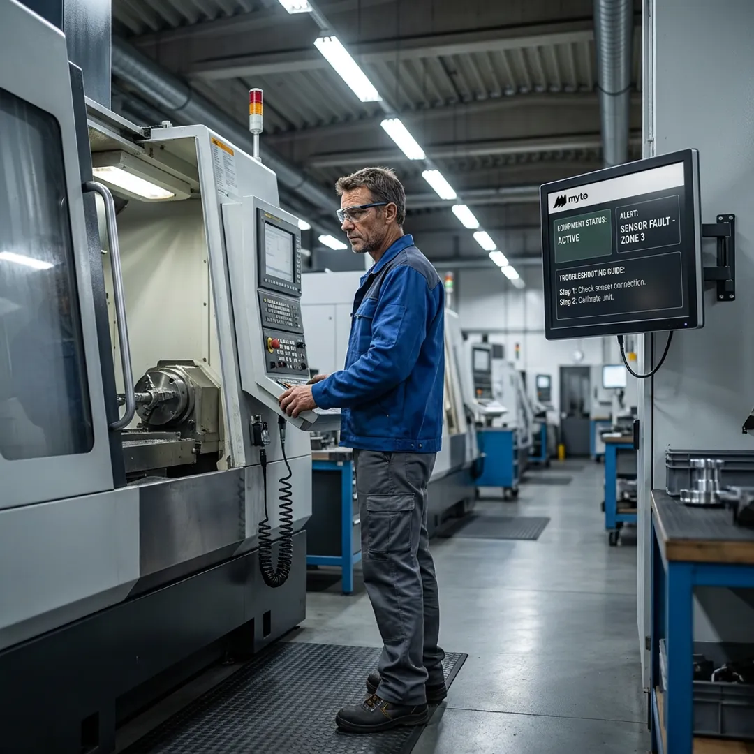 Factory operator using AI software to reduce machine downtime