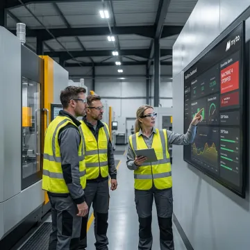Manufacturing team configuring AI workflow automation