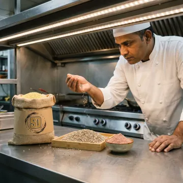 Hotel chef preparing millet ingredients