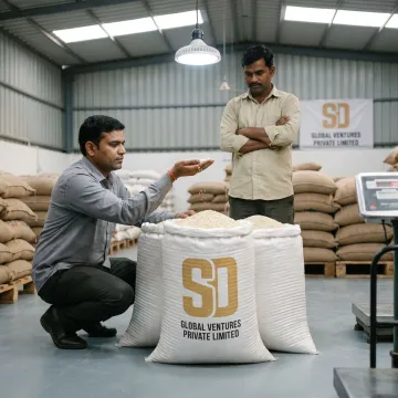 Millet quality inspection before bulk shipment