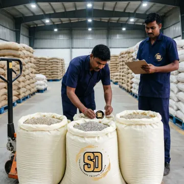 Bulk bajra sacks prepared for HoReCa supply